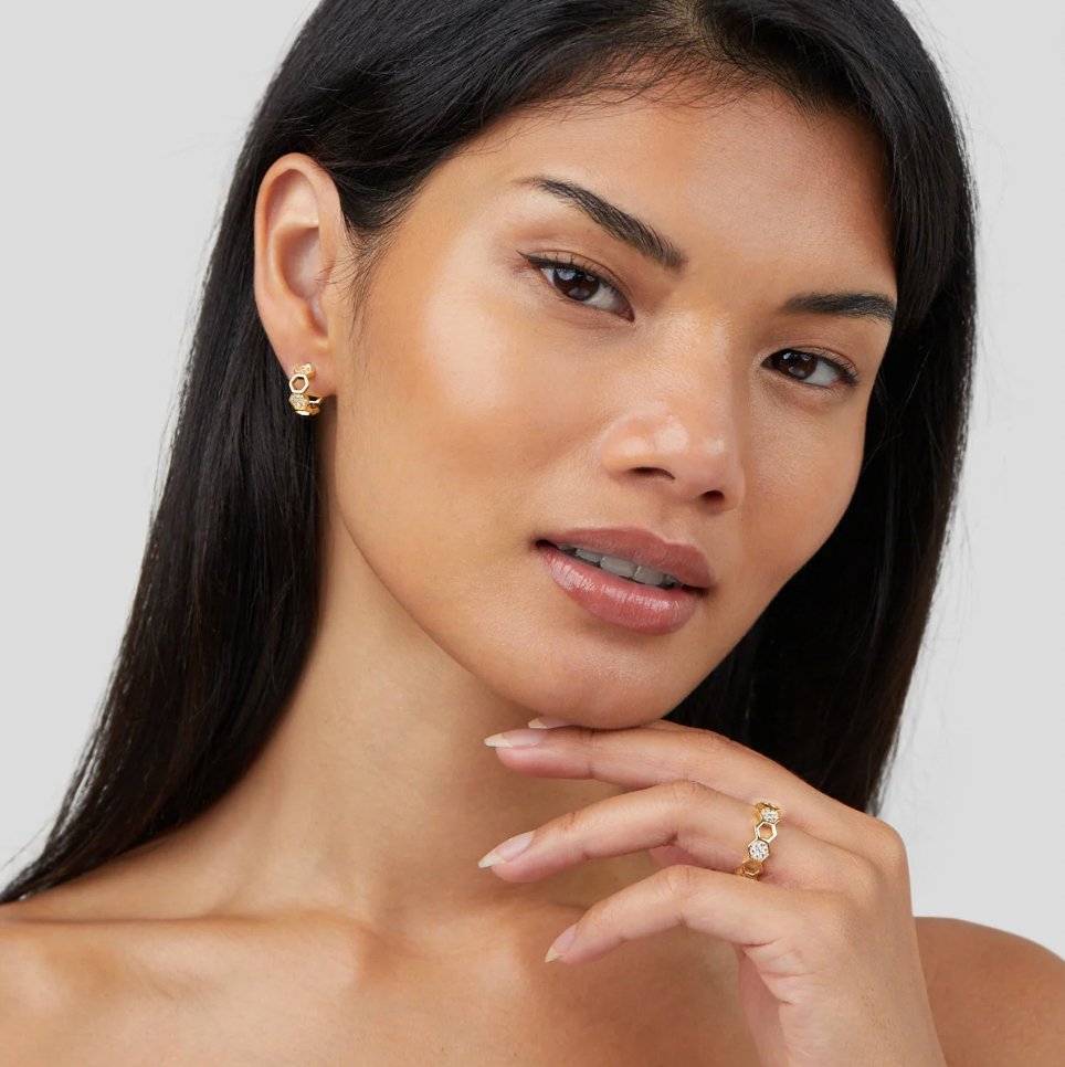 Bague Abeille en Or et Cristal 6