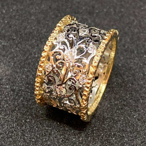 Bague Femme Lierre Vintage en Zircone 1