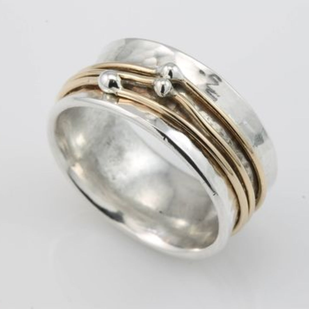Bague Femme Vintage en Argent Doré Ajustable 0