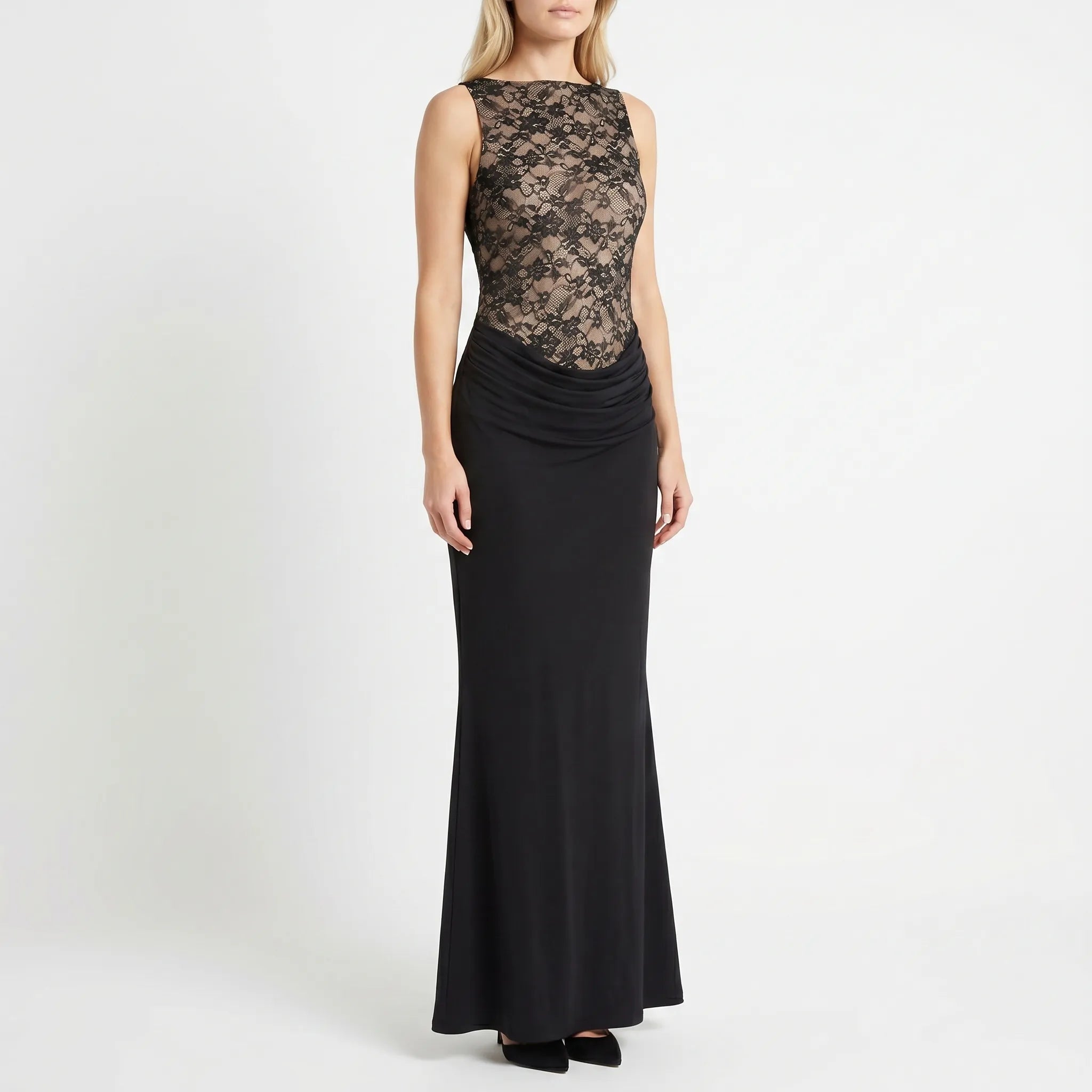 Christine | Ärmelloses Maxi-Abendkleid Mit Spitze