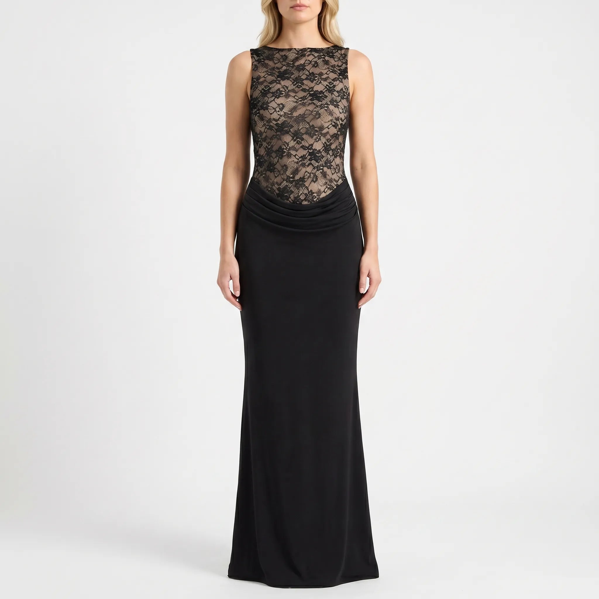 Christine | Ärmelloses Maxi-Abendkleid Mit Spitze