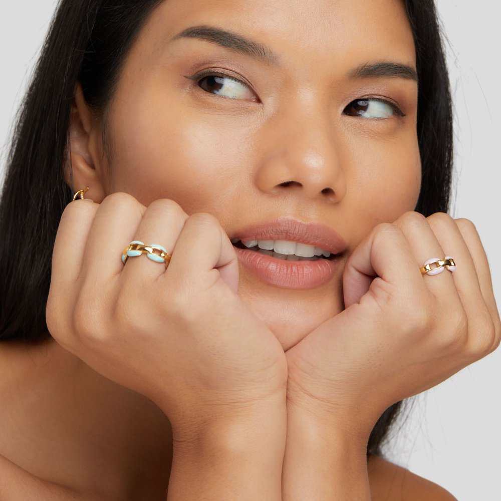 Kettenring en Acier Inoxydable Plaqué Or 3