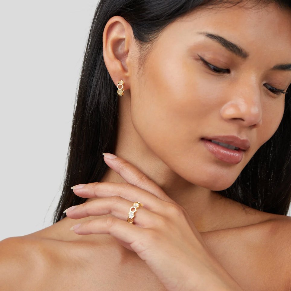 Bague Abeille en Or et Cristal 3