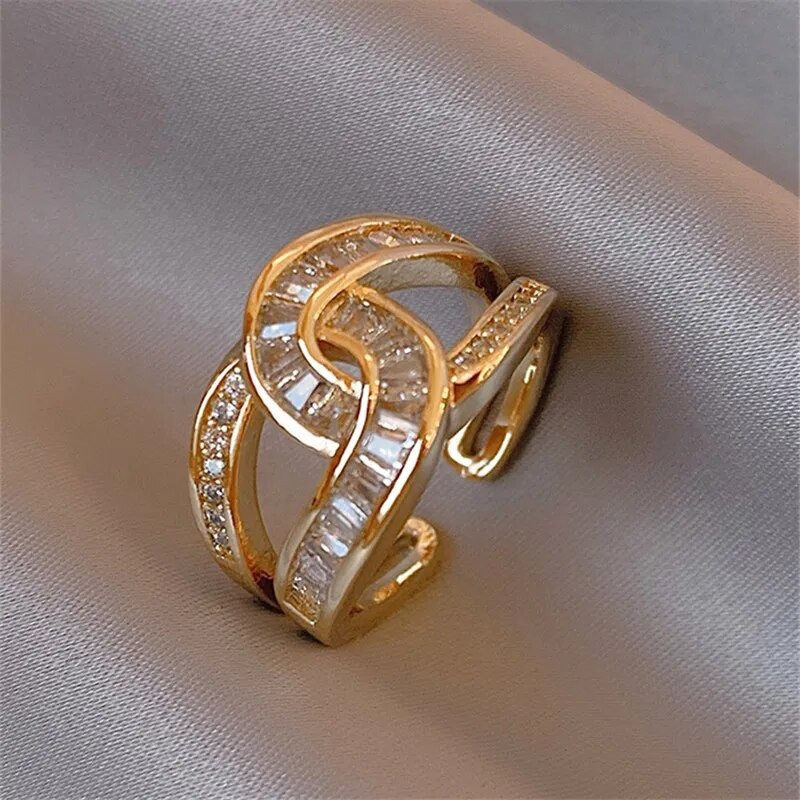 Bague Femme Réglable Élégante Nouée 0