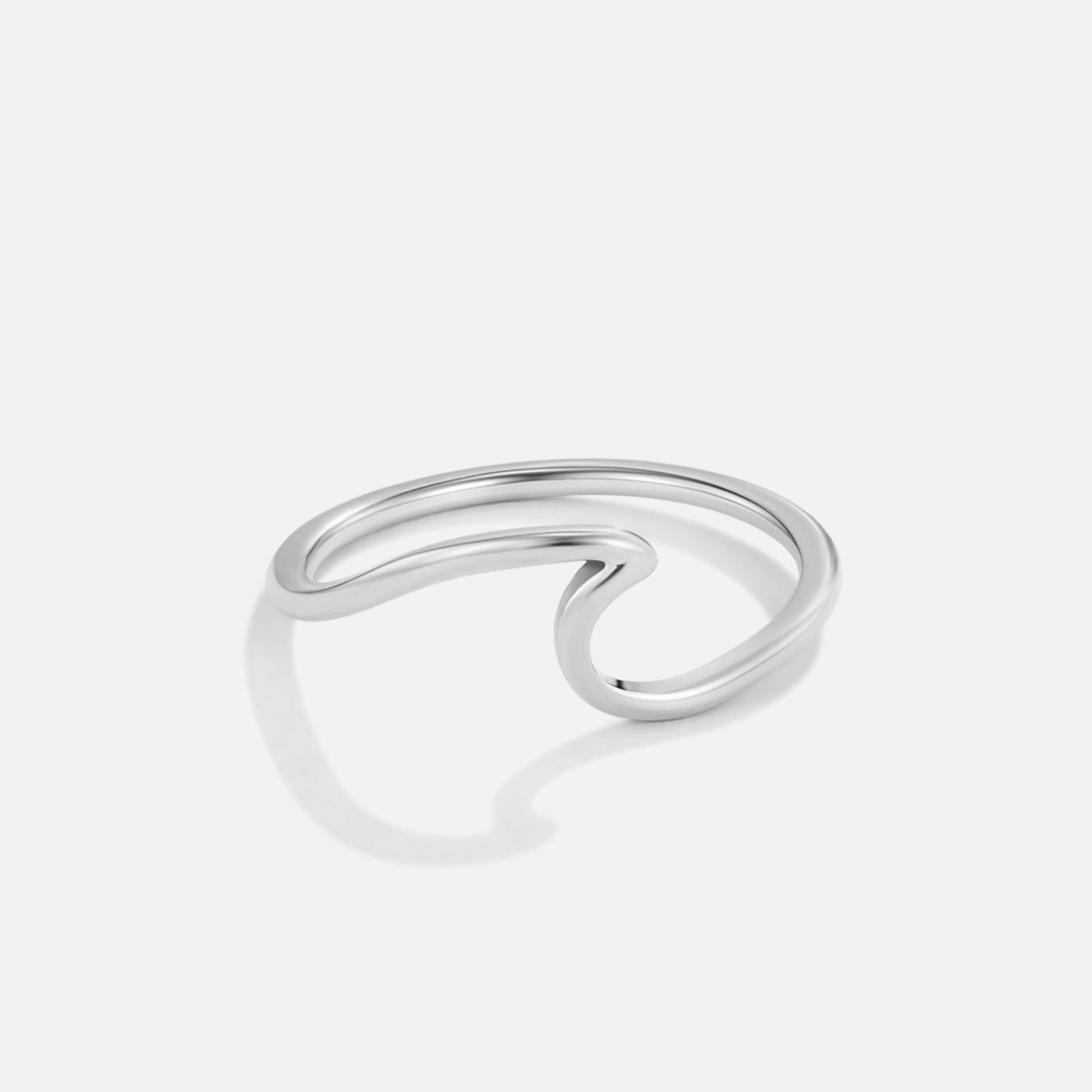 Bague Vague en Argent Minimaliste 0