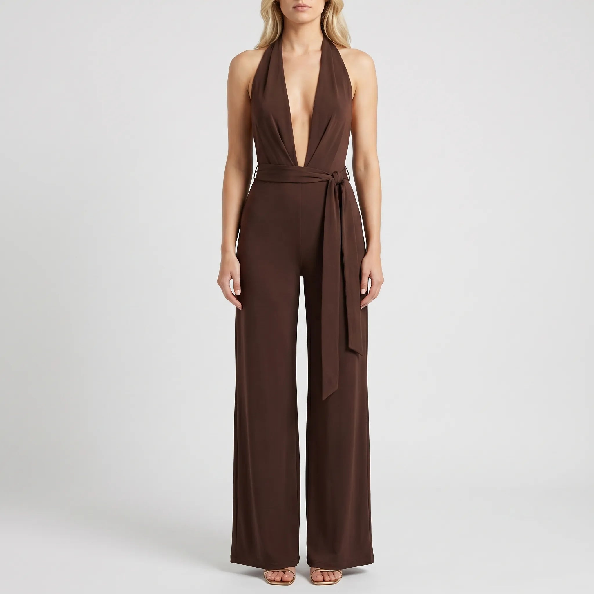 Kara  | Rückenfreier Jumpsuit Mit Neckholder-Ausschnitt