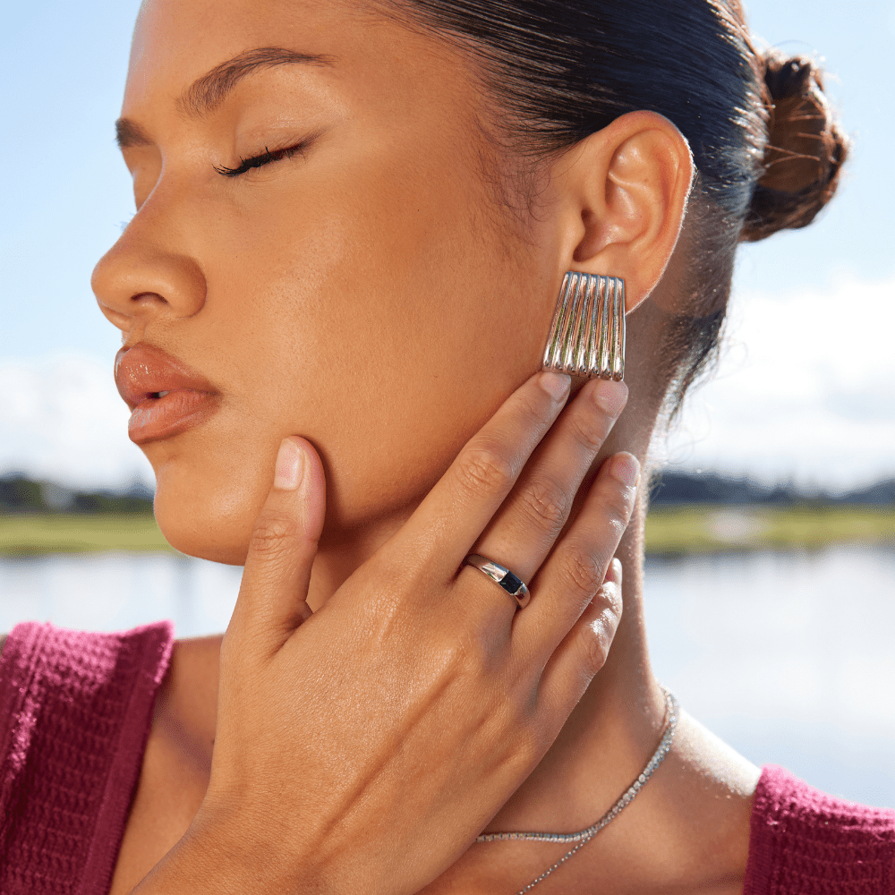 Ember – Bague émeraude argentée